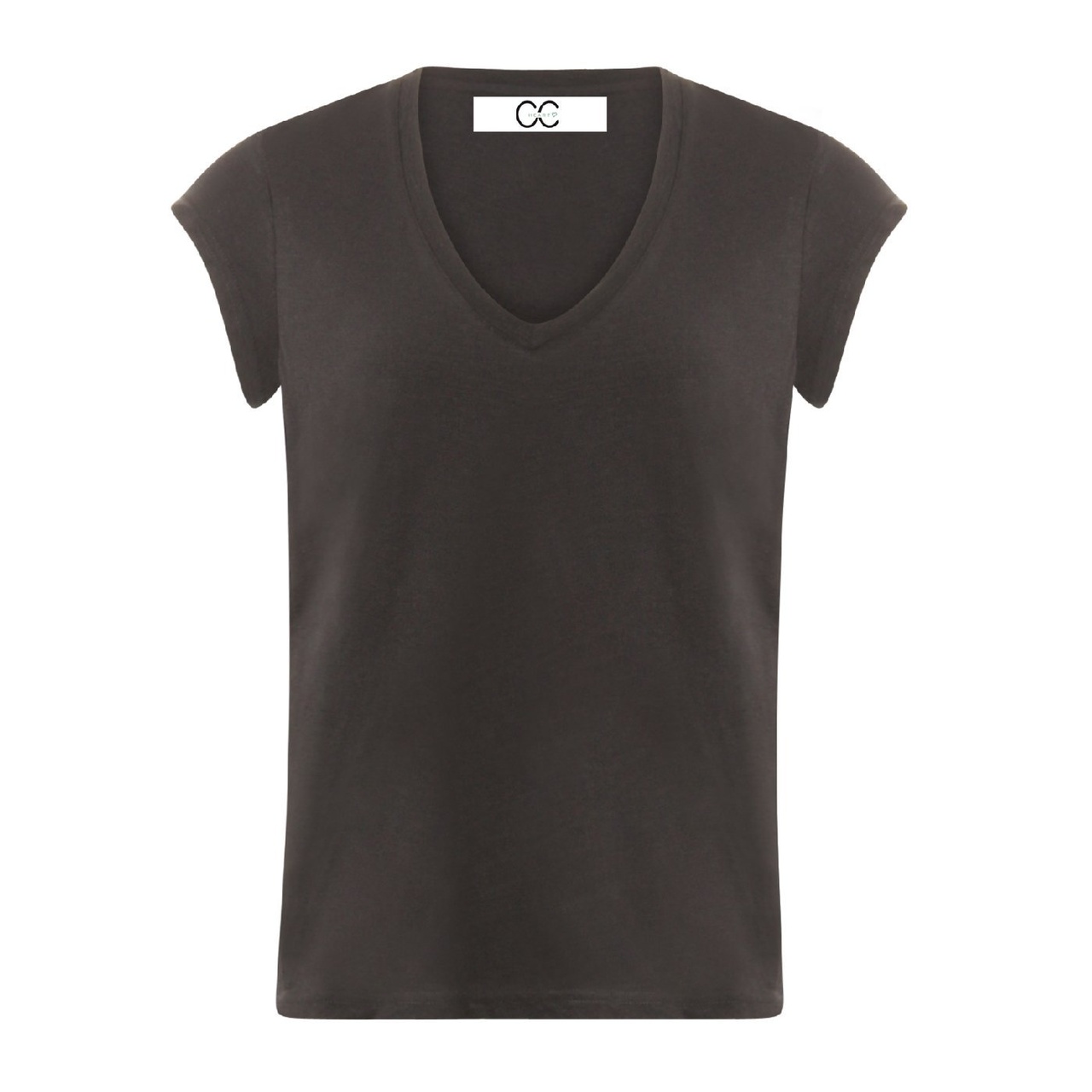 CC Heart V-neck T-shirt XS Black