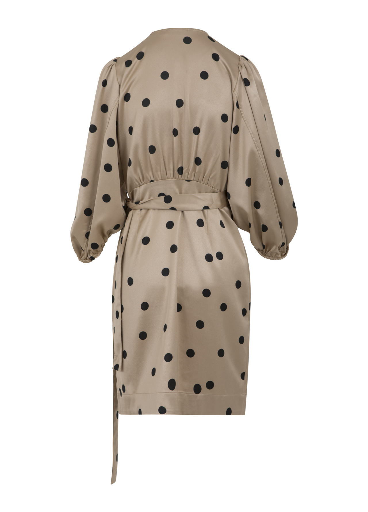 Dress with Wide Sleeves in Dot Print