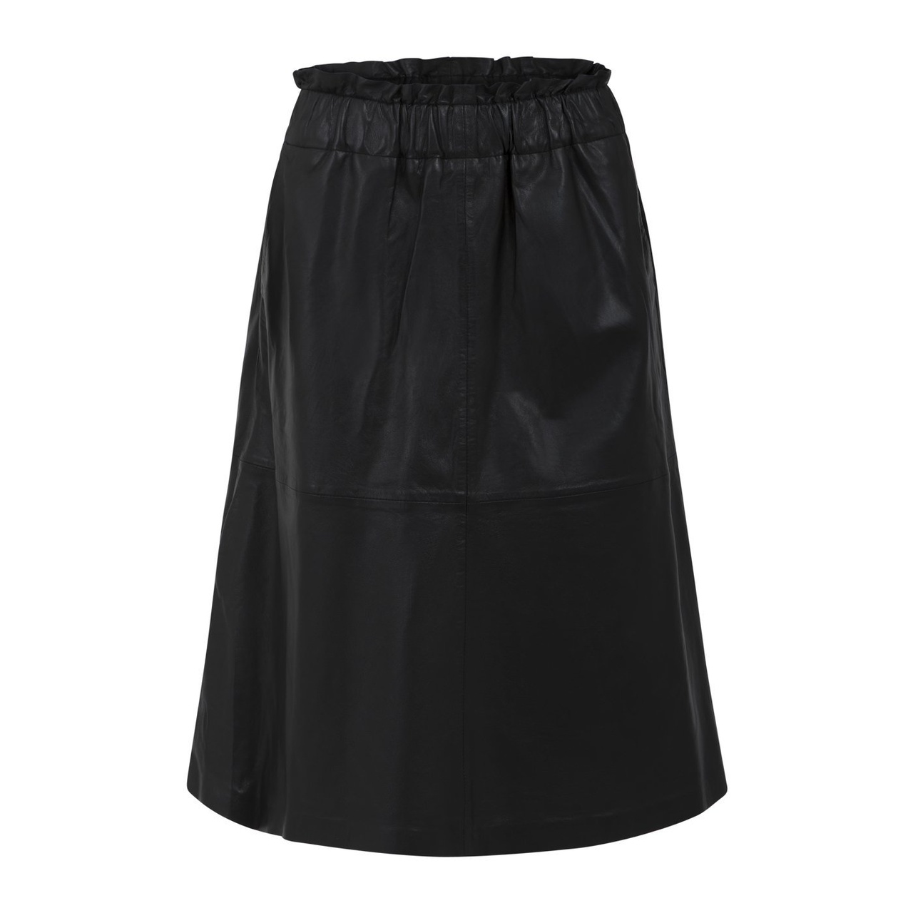 A-Line Leather Skirt 38 Black