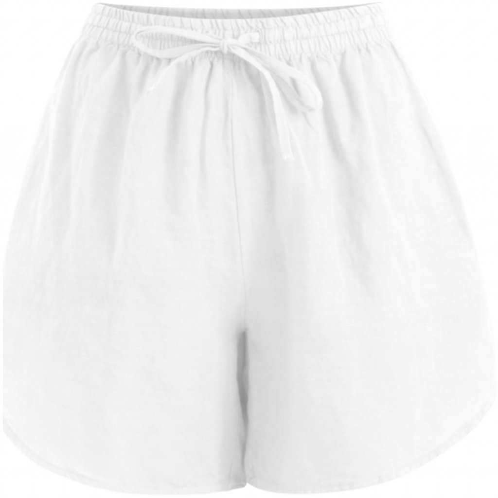 CC Heart Linen Shorts White